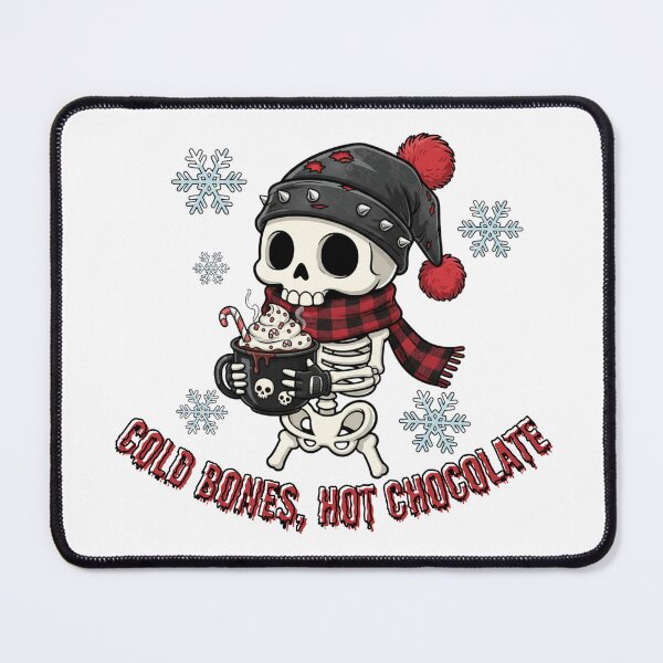Item preview, Cold Bones Hot Chocolate - Christmas Skeleton Art - Pastel Goth Holiday Graphic designed and sold by JLMWorks.