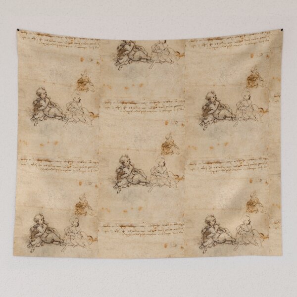 Item preview, Leonardo da Vinci Christ Child with a Lamb Renaissance Religious Drawing Print designed and sold by artofuniverse.