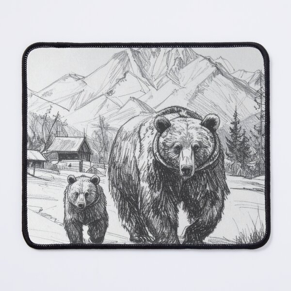 Item preview, Two bears, mother and baby, hiking along beautiful mountain trails designed and sold by TheTwoWorlds.