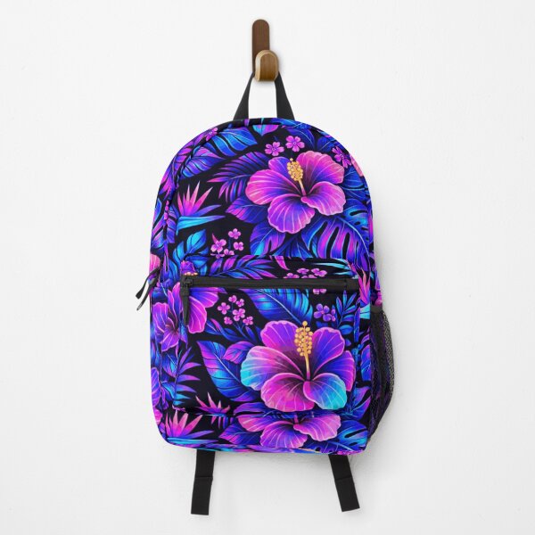 Item preview, Neon Tropical Flower Pattern Vibrant Hibiscus Night Design designed and sold by PunchDrop.