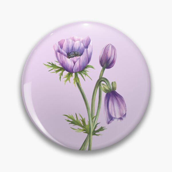 Item preview, Copy of Watercolor anemone purple flowers bouquet. Hand drawn designed and sold by BartolArt.