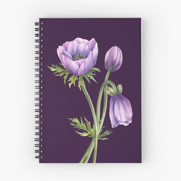 Item preview, Copy of Watercolor anemone purple flowers bouquet. Hand drawn designed and sold by BartolArt.
