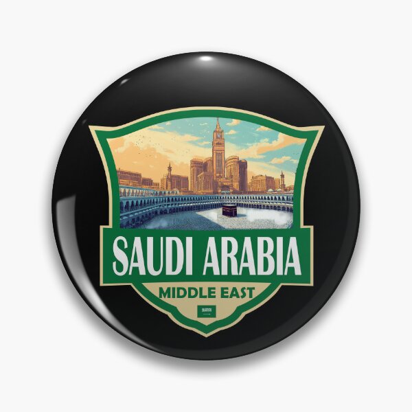 Item preview, Saudi Arabia Illustration Retro Badge designed and sold by KrisSidDesigns.