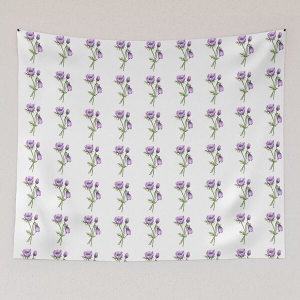 Item preview, Copy of Watercolor anemone purple flowers bouquet. Hand drawn designed and sold by BartolArt.