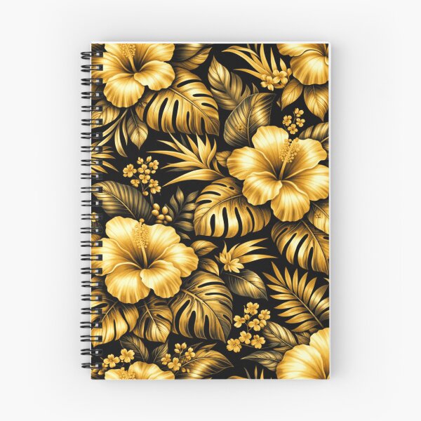 Item preview, Gold Tropical Flower Pattern Luxury Hibiscus Black Design designed and sold by PunchDrop.