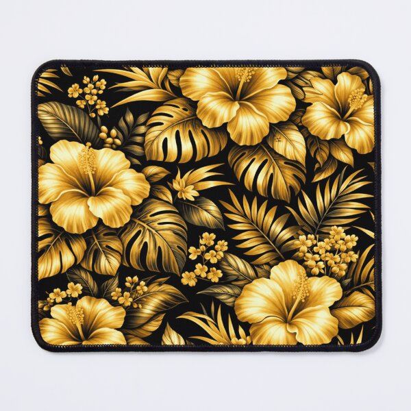 Item preview, Gold Tropical Flower Pattern Luxury Hibiscus Black Design designed and sold by PunchDrop.