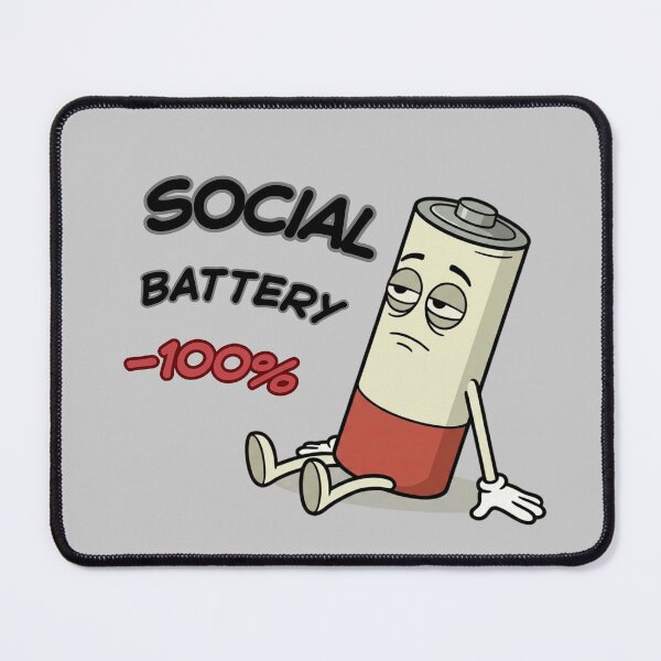 Item preview, Social Battery -100% | Socially Drained Introvert designed and sold by LiFFYSTYLE.