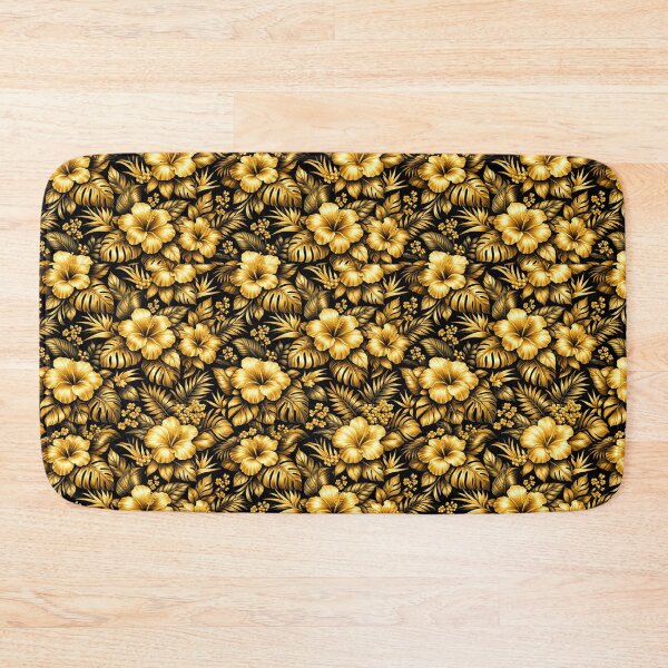 Item preview, Gold Tropical Flower Pattern Luxury Hibiscus Black Design designed and sold by PunchDrop.