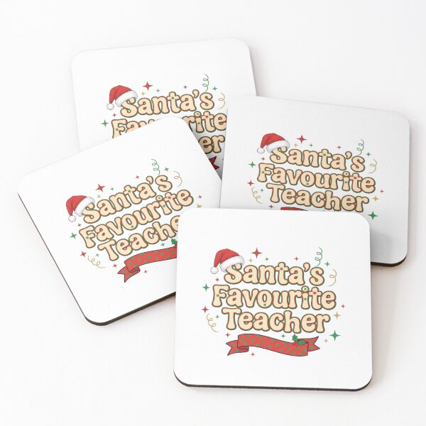 Item preview, Santas Favourite Teacher Christmas Art - Retro Holiday Typography - Festive Educator Gift designed and sold by JLMWorks.
