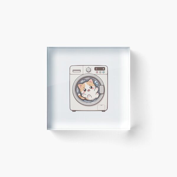 Item preview, Kawaii Cat Washing Machine Sticker designed and sold by mayatA-rt.
