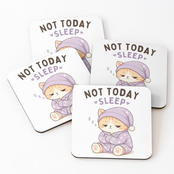 Item preview, Not Today Sleep Cat | Cute Kawaii Aesthetic | Tired Mood Design designed and sold by The Mood Index.