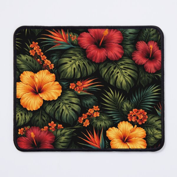 Item preview, Dark Tropical Flower Pattern Bold Hibiscus Jungle Design designed and sold by PunchDrop.