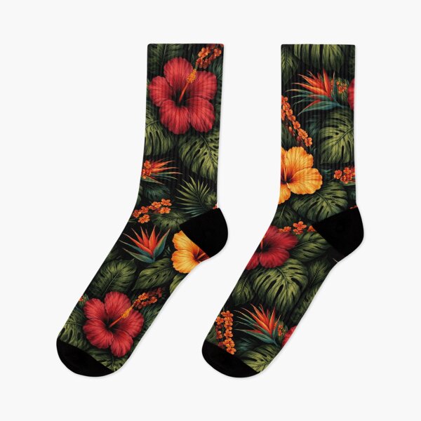 Item preview, Dark Tropical Flower Pattern Bold Hibiscus Jungle Design designed and sold by PunchDrop.