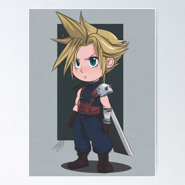 Artikelvorschau, Chibi Cloud Strife – Niedliche Fan-Art eines Kriegers mit Stachelhaaren entworfen und verkauft von MyChibiArts.