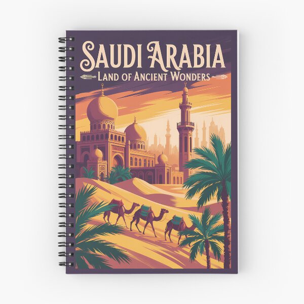 Item preview, Saudi Arabia Desert Illustration Travel Art Vintage designed and sold by KrisSidDesigns.
