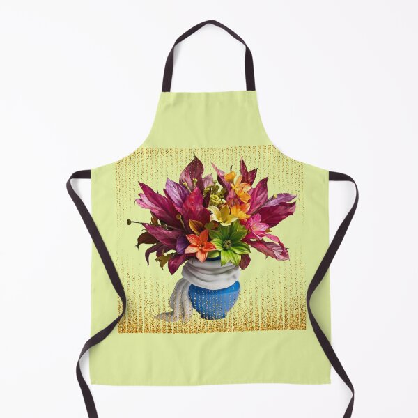 Item preview, Elegant Autumnal Bouquet in Blue Ceramic Vase - Textured Gold Canvas Style designed and sold by BELLZINHO - ARTES.