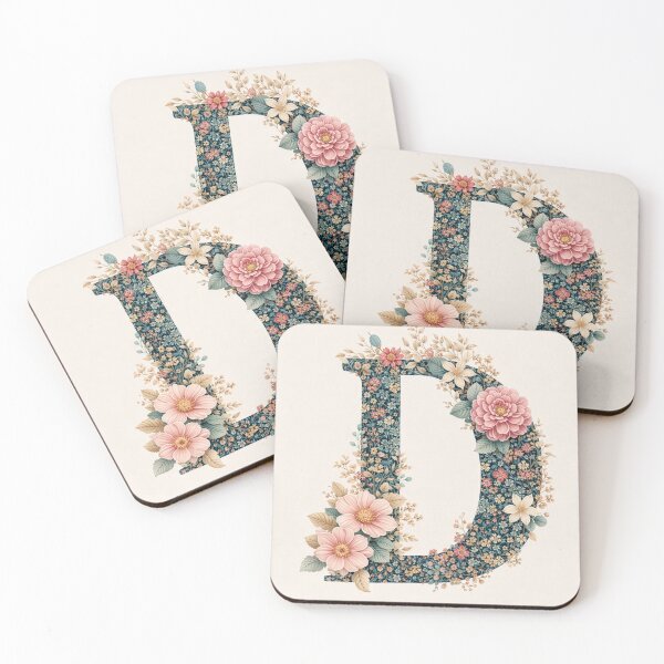 Item preview, Floral Monogram Letter D Illustration designed and sold by FortuneAndFrame.