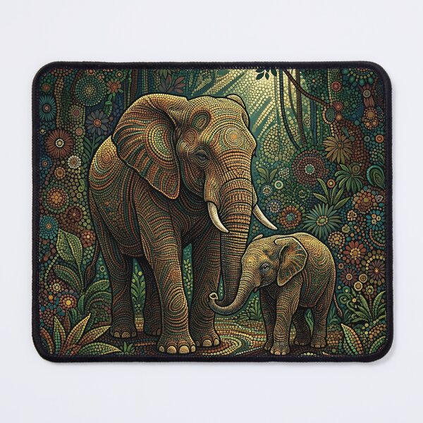 Item preview, World Environmental Day - Mother's Day - Mama elephant and calf designed and sold by Drishya-Designs.