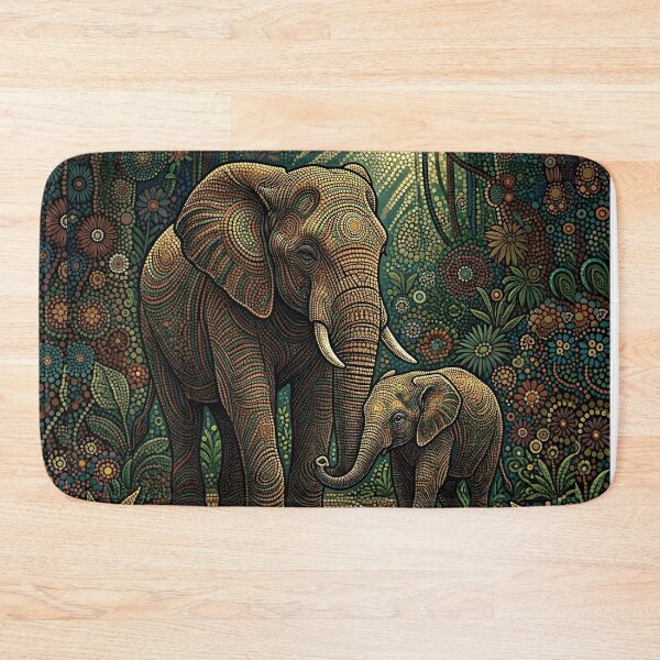 Item preview, World Environmental Day - Mother's Day - Mama elephant and calf designed and sold by Drishya-Designs.