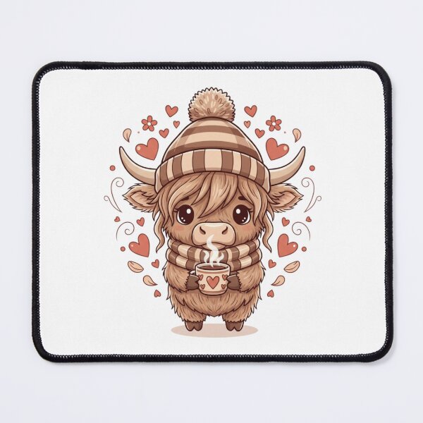 Item preview, Cute Highland Cow Winter Art - Fluffy Cow in Beanie and Scarf - Cozy Animal Aesthetic designed and sold by JLMWorks.