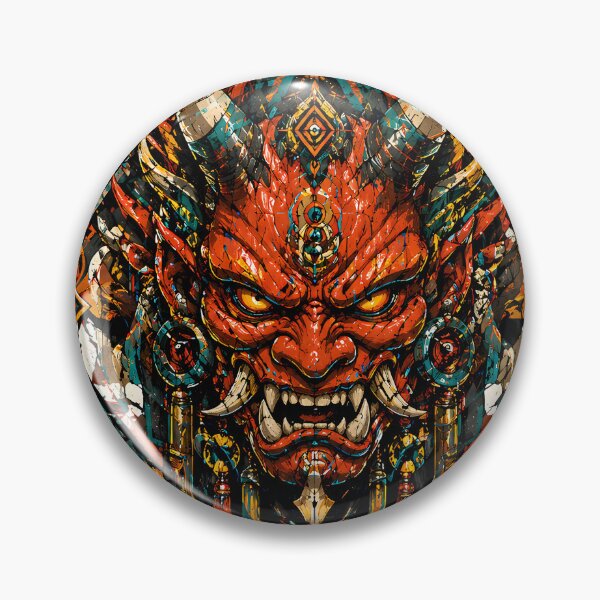 Item preview, Diamond Oni Mask Sacred Geometry Japanese Demon designed and sold by LumePrint.