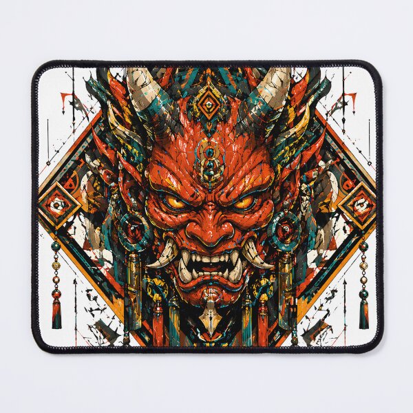 Item preview, Diamond Oni Mask Sacred Geometry Japanese Demon designed and sold by LumePrint.