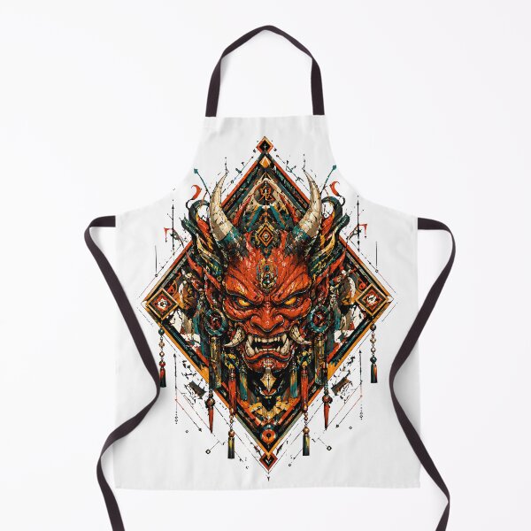 Item preview, Diamond Oni Mask Sacred Geometry Japanese Demon designed and sold by LumePrint.