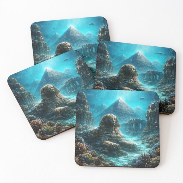 Item preview, Underwater Egyptian Pyramids – Ancient Atlantis Pharaoh Fantasy Art designed and sold by Queen Cleopatra.