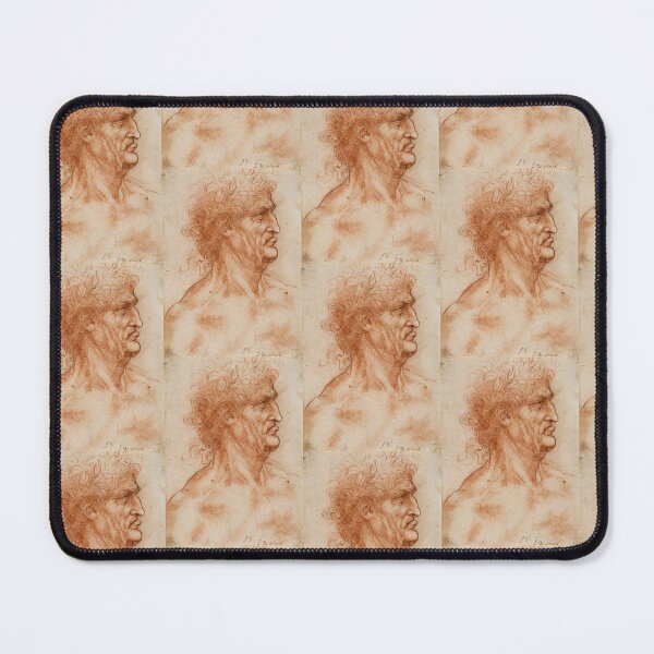 Item preview, Testa Virile di Profilo by Leonardo da Vinci Male Profile Sanguine Drawing Print designed and sold by artofuniverse.