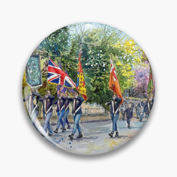 Item preview, Watercolour illustration of a Parade Band, Limavady, Northern Ireland. designed and sold by davidelder.