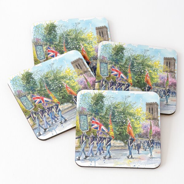 Item preview, Watercolour illustration of a Parade Band, Limavady, Northern Ireland. designed and sold by davidelder.
