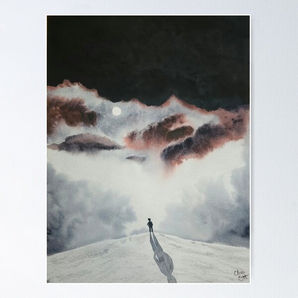 Item preview, Alone Below the Storm (Watercolor Grief Landscape) designed and sold by Chris Ott Creates.