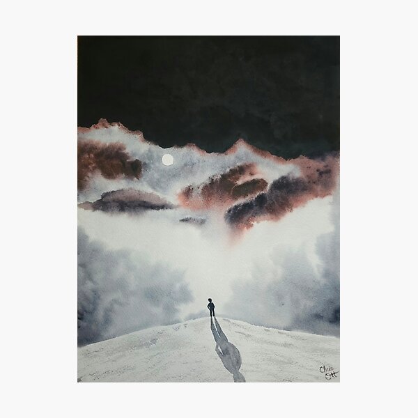 Item preview, Alone Below the Storm (Watercolor Grief Landscape) designed and sold by Chris Ott Creates.