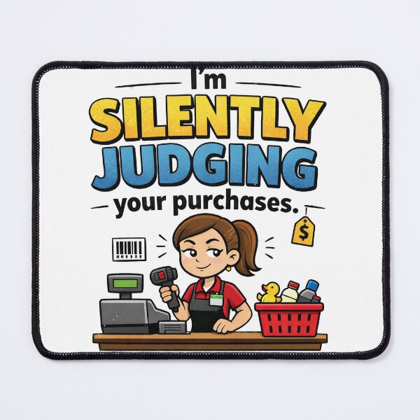 Item preview, Silently Judging Purchases Funny Retail Worker designed and sold by CoolTShirtDesign.