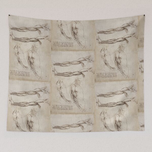 Item preview, The Veins and Muscles of the Arm by Leonardo da Vinci Anatomical Drawing Print designed and sold by artofuniverse.
