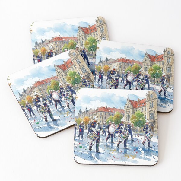 Item preview, Watercolour illustration of a Ulster Orange Parade Band, Northern Ireland. designed and sold by davidelder.