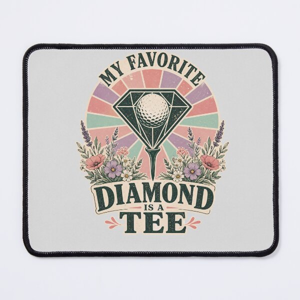 Item preview, Funny Women's Golf - my favorite diamond is a tee - Retro Pastel Golfer Aesthetic designed and sold by BelievingCreate.