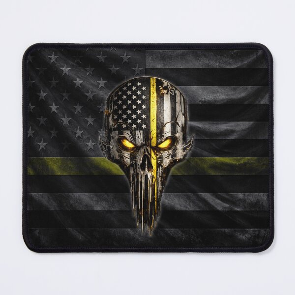 Item preview, Thin Yellow Line Dispatcher Skull American Flag Design designed and sold by artistwill.