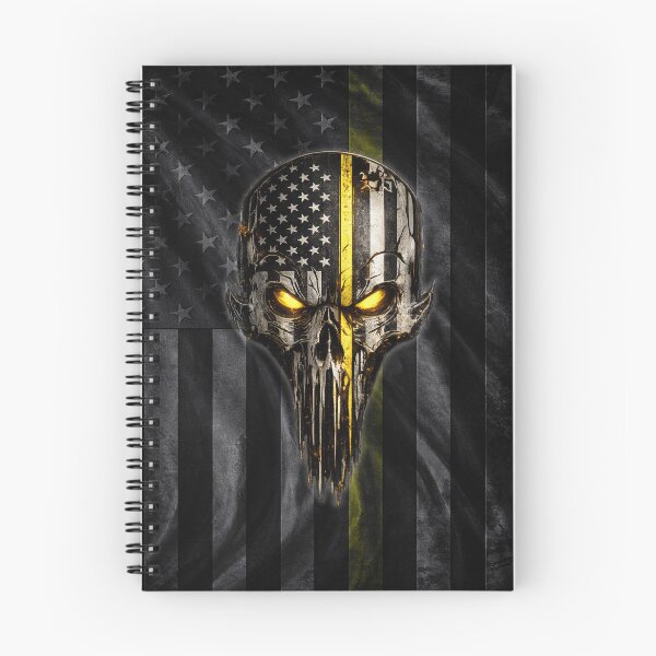 Item preview, Thin Yellow Line Dispatcher Skull American Flag Design designed and sold by artistwill.
