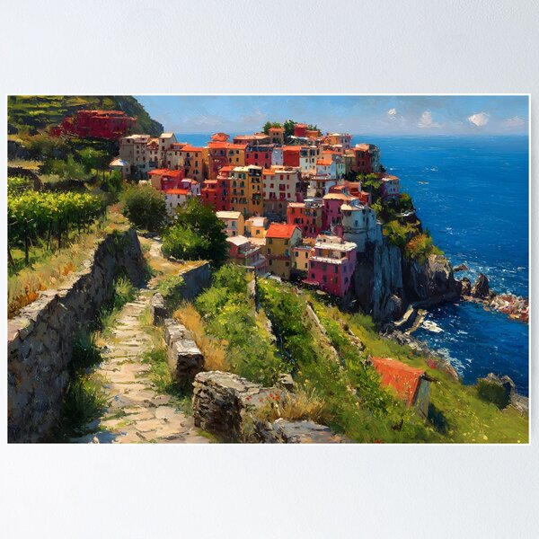 Item preview, Manarola Cinque Terre Italy Coastal Trail Terraced Vineyards Ligurian Sea  Descrizione designed and sold by daila70.