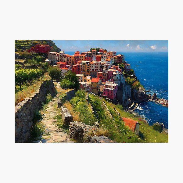 Item preview, Manarola Cinque Terre Italy Coastal Trail Terraced Vineyards Ligurian Sea  Descrizione designed and sold by daila70.