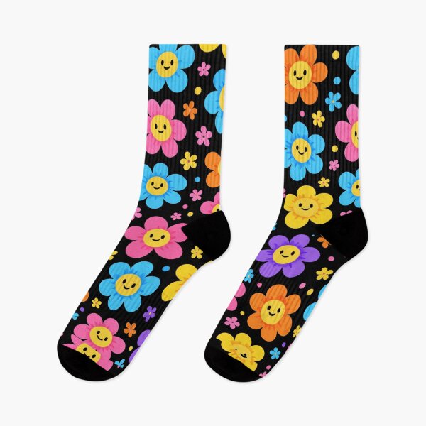 Item preview, Bright Cute Flower Pattern Smiling Kawaii Floral Design designed and sold by PunchDrop.