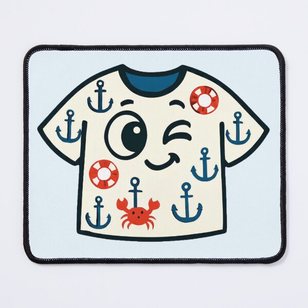 Item preview, Nautical Face Tee — Anchors, Lifebuoys & Cute Crab designed and sold by DariaCraft.