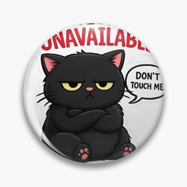 Item preview, Emotionally Unavailable Funny Black Cat Sticker designed and sold by artboxgo.