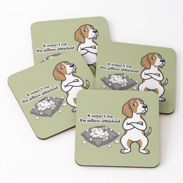 Item preview, It Wasn't Me The Pillow Attacked - Funny Stubborn Beagle designed and sold by LiFFYSTYLE.