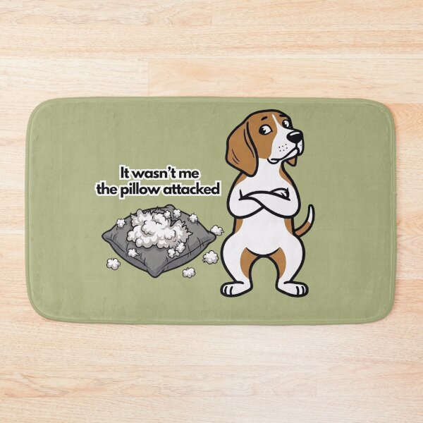 Item preview, It Wasn't Me The Pillow Attacked - Funny Stubborn Beagle designed and sold by LiFFYSTYLE.