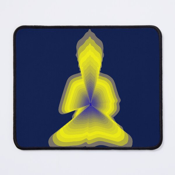 Item preview, budda, light energy, silhouette in yoga pose with a modern graphic echo effect minimalist spiritual design designed and sold by rikyfreestyle.