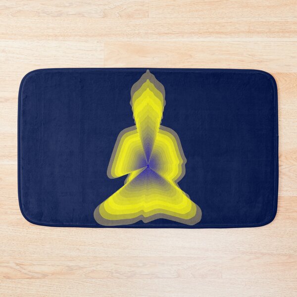 Item preview, budda, light energy, silhouette in yoga pose with a modern graphic echo effect minimalist spiritual design designed and sold by rikyfreestyle.