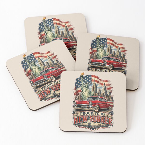 Item preview, Proud to Be New Yorker Vintage Car Poster designed and sold by Retro Arabica.