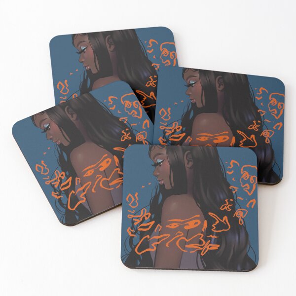 Item preview, Woman with ancient symbols on dark blue designed and sold by Yidja.